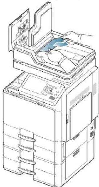 SAMSUNG SCX8030ND - Bourrage du papier d'origine dans la zone de sortie du scanner - 4
