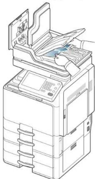 SAMSUNG SCX8030ND - Bourrage du papier d'origine dans la zone de sortie recto/verso du scanner - 9