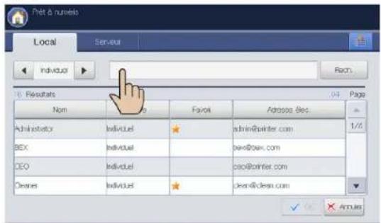 SAMSUNG SCX8030ND - Saisie d'adresses e-mail depuis le carnet d'adresses - 2