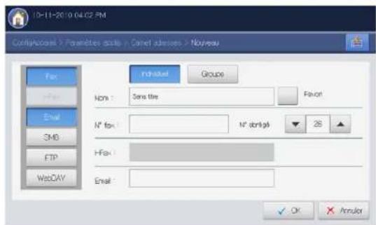 SAMSUNG SCX8030ND - Enregistrement d'une adresse Individuelle (Fax, Email) - 1