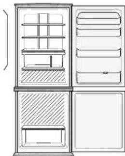 SHARP SJRP320TBE - Più alimenti possono essere conservati rimuovendo i seguenti accessori, come individato nella figura sottostante. - 1