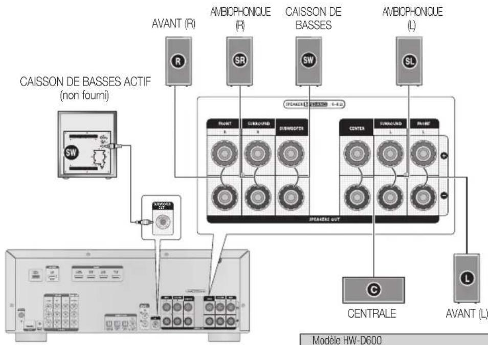 SAMSUNG HWD650S - Connexion du cable de I'enceinte - 2