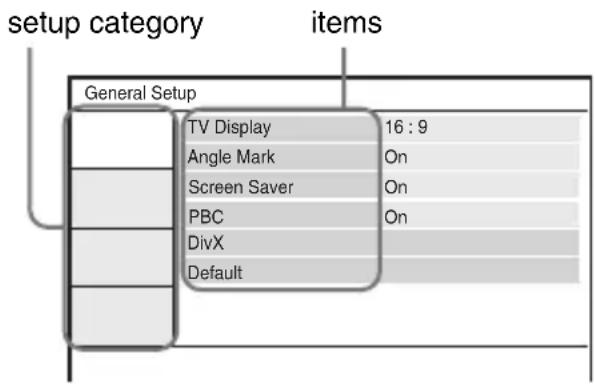 SONY DVPFX740DTB - Press ↑/↓ to select "Setup," and press ENTER. - 1
