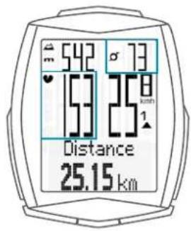 SCANSONIC M6 - Ecran avec les options "Fréquence cardiaque" + "Cadence" - 1