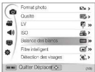 SAMSUNG WB690 - Ex : sélection d'une option de balance des blancs dans le mode Programme - 3