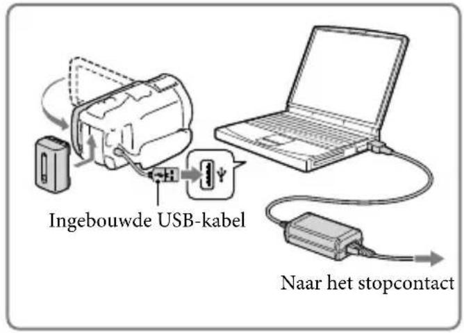 SONY Handycam HDRPJ740VEB - De accu opladen met uw computer - 1