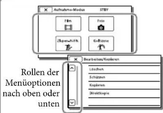 SONY Handycam HDRPJ740VEB - Verwenden der Menüs - 3