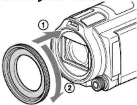 SONY Handycam HDRPJ740VEB - Pour fixer la bague de réduction - 1
