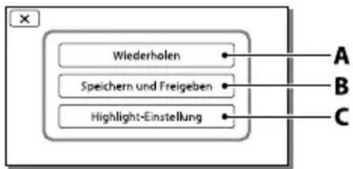 SONY Handycam HDRPJ740VEB - Abspielen eines Auszugs Ihrer Filme (Highlights-Wiedergabe) - 3