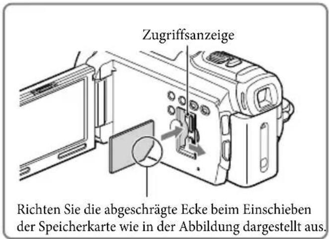 SONY Handycam HDRPJ740VEB - Einsetzen einer Speicherkarte - 1