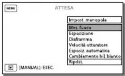 SONY Handycam HDRPJ740VEB - Per assegnare la voce di menu alla manopola MANUAL - 1
