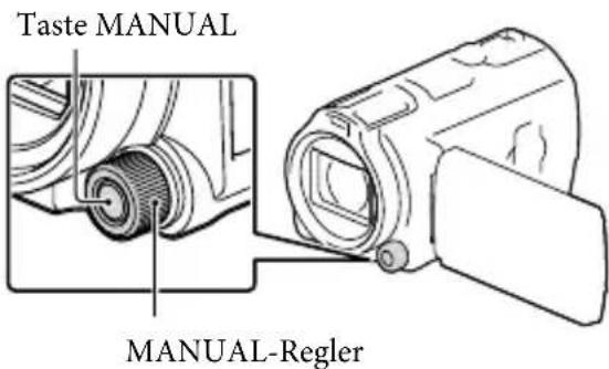 SONY Handycam HDRPJ740VEB - Manuelles Festlegen der Bildeinstellungen mit dem MANUAL-Regler - 1