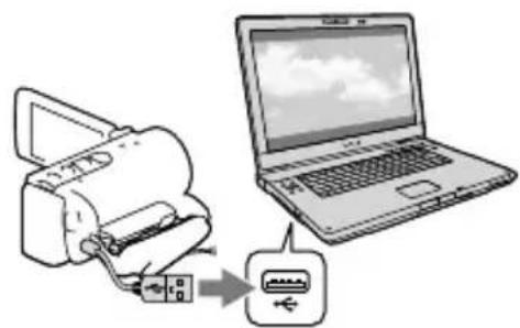 SONY Handycam HDRCX190EB - Sluit de camcorder aan op de computer met de ingebouwde USB-kabel en selecteer dan [USB-aansluiting] op het LCD-schem van de camcorder. - 1
