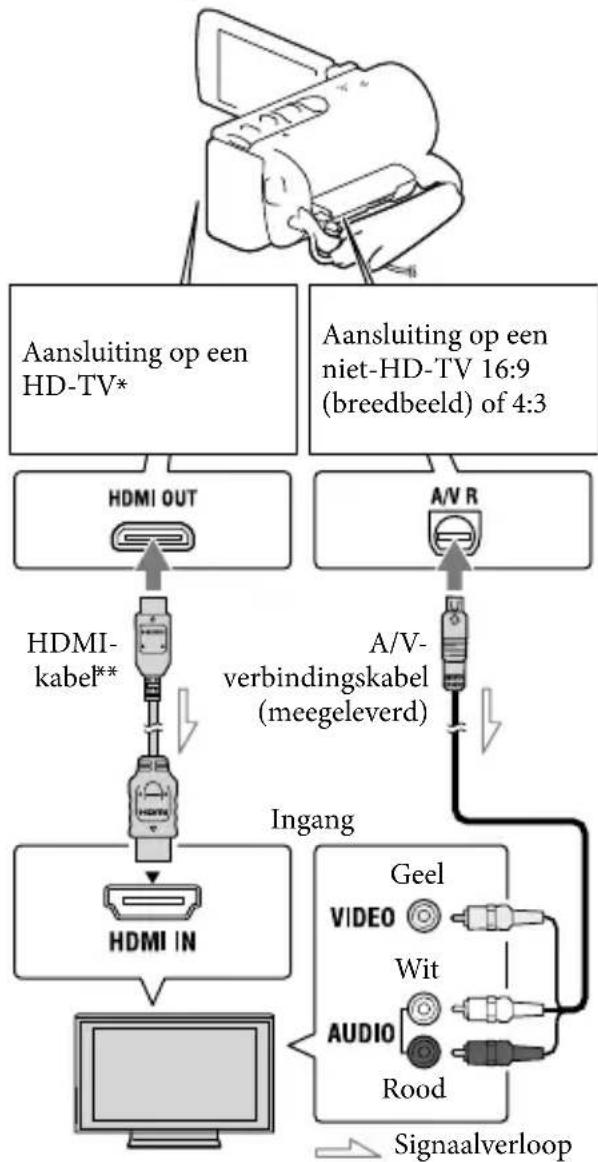 SONY Handycam HDRCX190EB - Beelden weergeven op een televisieschem - 1