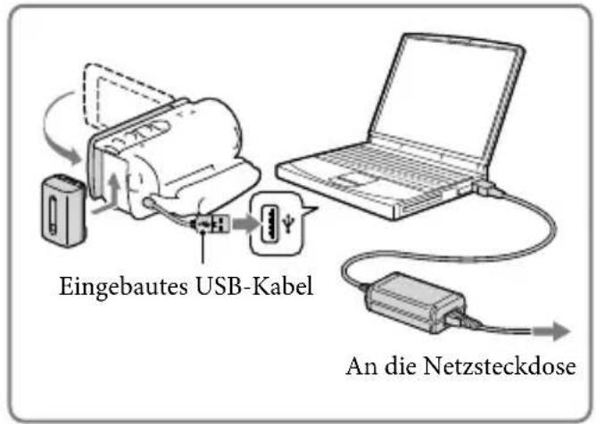 SONY Handycam HDRCX190EB - Laden des Akkus über einen Computer - 1