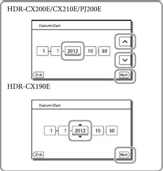 SONY Handycam HDRCX190EB - Einschalten des Geräts und Einstellen von Datum und Uhrzeit - 4