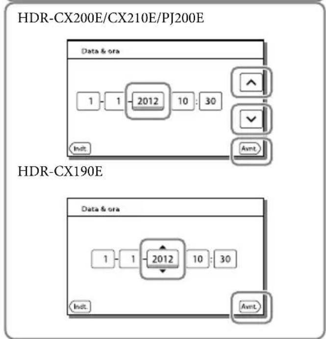 SONY Handycam HDRCX190EB - Accensione dell'apparecchio e impostazione della data e dell'ora - 4