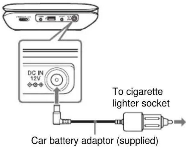 SONY DVPFX780B - Connect the car battery adaptor. - 1