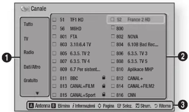SAMSUNG STBE7900 - Schermata dei canali - 1
