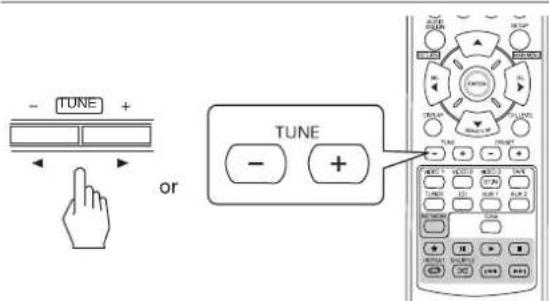 SHERWOOD RD606i - Press the TUNING UP (+) DOWN(-) buttons for more than 0.5 second. - 1