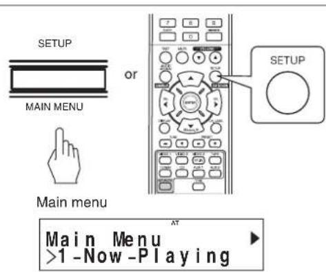 SHERWOOD RD606i - To select an item on the main menu, press the SETUP/(MAIN MENU) button. - 1