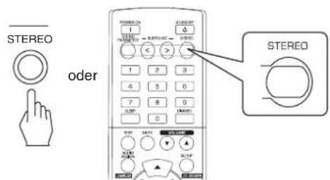 SHERWOOD RD606i - ■Beenden des Surroundmodus zur Stereowiedergabe - 1