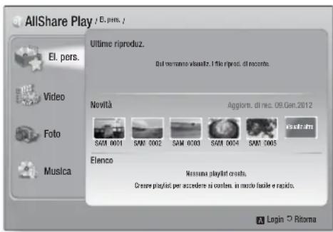 SAMSUNG HTE4500XU - La schermata AllShare Play - 1