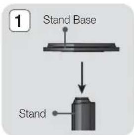 SAMSUNG HTE4500XU - Installing the Speakers on the Tallboy Stand - 1