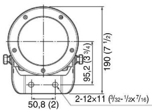 95,2 (3 3/4) 190 (7 1/2) 50,8 (2) 2-12×11 (3/32-1/2×7/16)