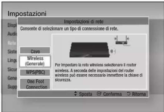 SAMSUNG BDD7500E - Impostazione di una connessione di rete wireless - Auto - 1