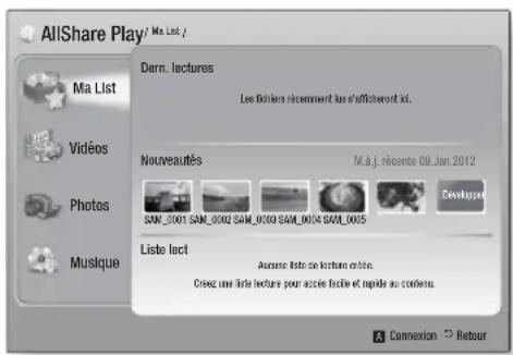 SAMSUNG HTES8209 - Utilisation de l'écran AllShare Play - 1