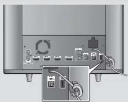 SAMSUNG HTES8209 - Collegamento del nucleo toroidale in ferrite al cavo di alimentazione del subwoofer - 1