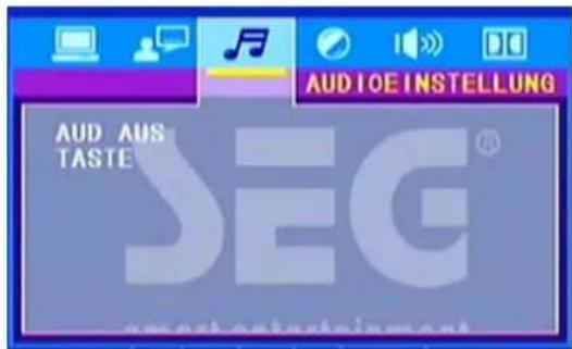 AUDIO INSTELLUNG AUD AUS TASTE SEG®