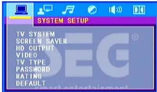 SEG MS 1131DVD - 1) SYSTEM SETUP - 1