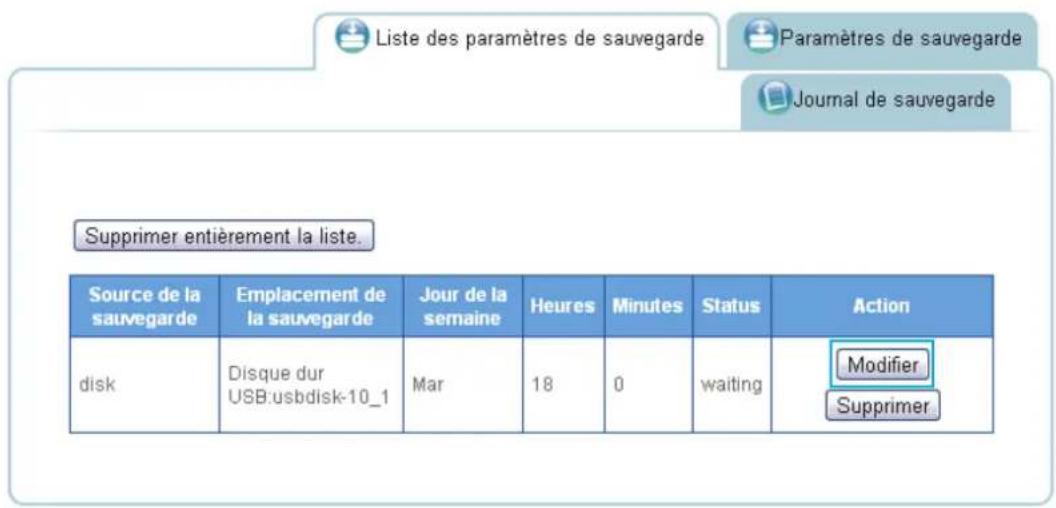 Shuttle KD20 - Modification des planifications de sauvegarde - 1