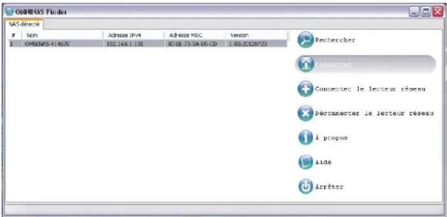 Shuttle KD20 - Fonction de recherche de l'utilitaire de recherche de l'OMNINAS - 1