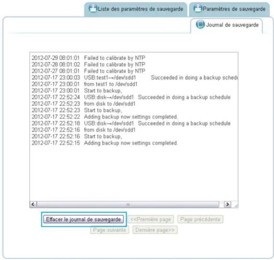 Shuttle KD20 - Affichage des journaux de sauvegarde - 1