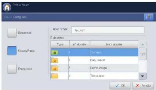 Prift & taser For 3 Eneg doc... Deseactivs Favor&Eneg Enreg seul Nom folder: far_root 0 dossiers Type: n° dossier Nom dossier 1 Certrone 1/2 2 DailyReport 3 Demo_Image 4 Temp_box OK Amular