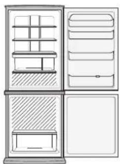 SHARP SJWS320TBK - Durch Entfernen der folgenden Zubehörteile wie in unterstehender Abbildung gezeigt, können mehr Nahrungsmittel gelagert werden. - 1