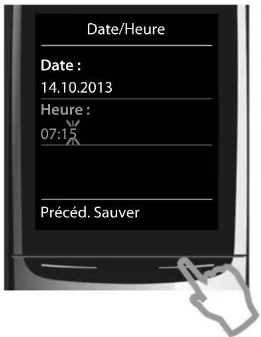 SIEMENS Gigaset C620 - Réglage de la date et de l'heure - 5