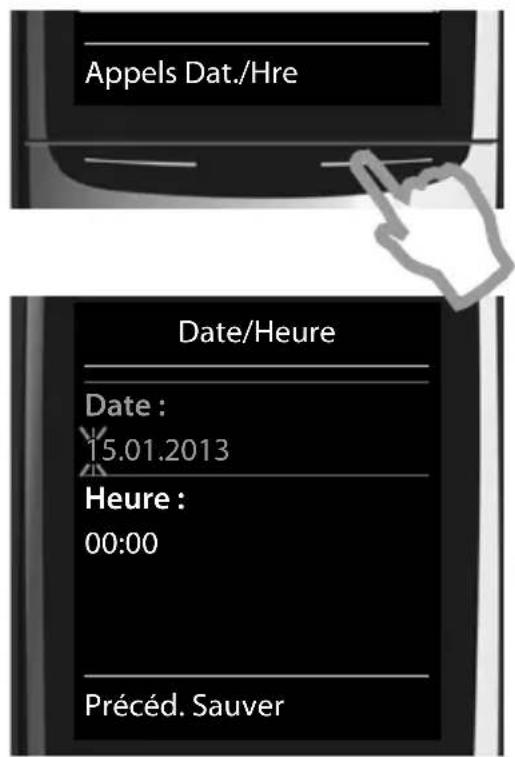 SIEMENS Gigaset C620 - Réglage de la date et de l'heure - 1