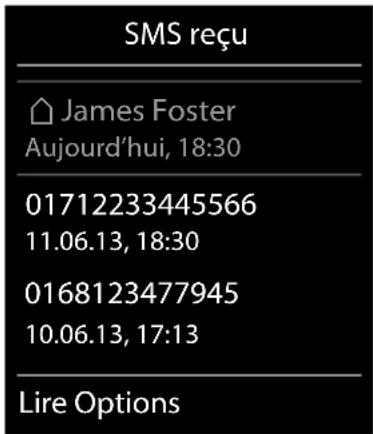 SIEMENS Gigaset C620 - Enregistrement dans le répertoire d'un numéro figurant dans le texte du SMS - 1