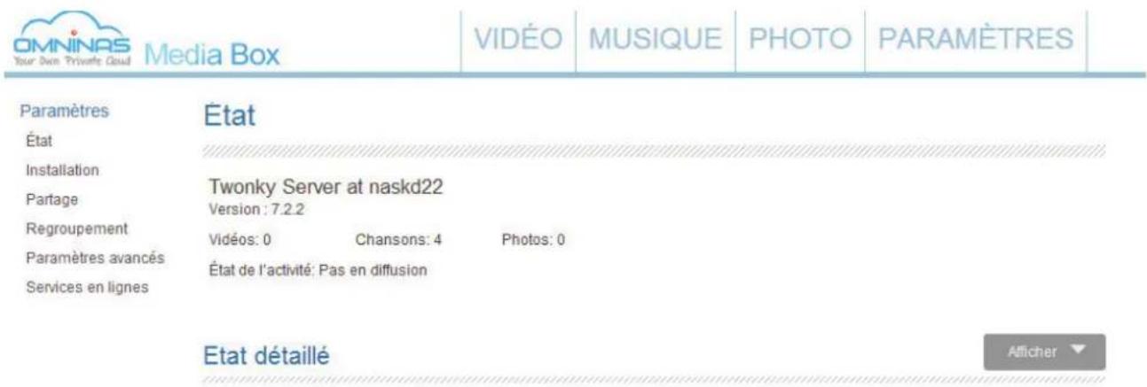 Shuttle KD21 - Paramétrer Serveur Média - 2