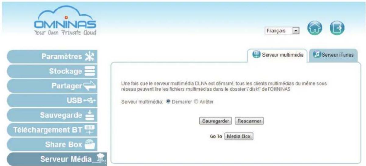 Shuttle KD21 - Menu Serveur média - 1