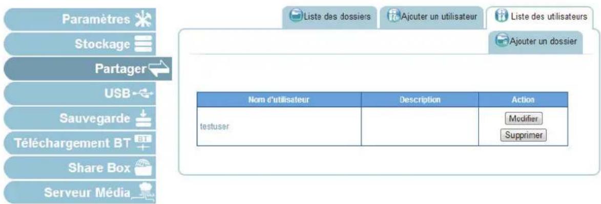Shuttle KD21 - Affichage de la liste des utilisateurs - 1