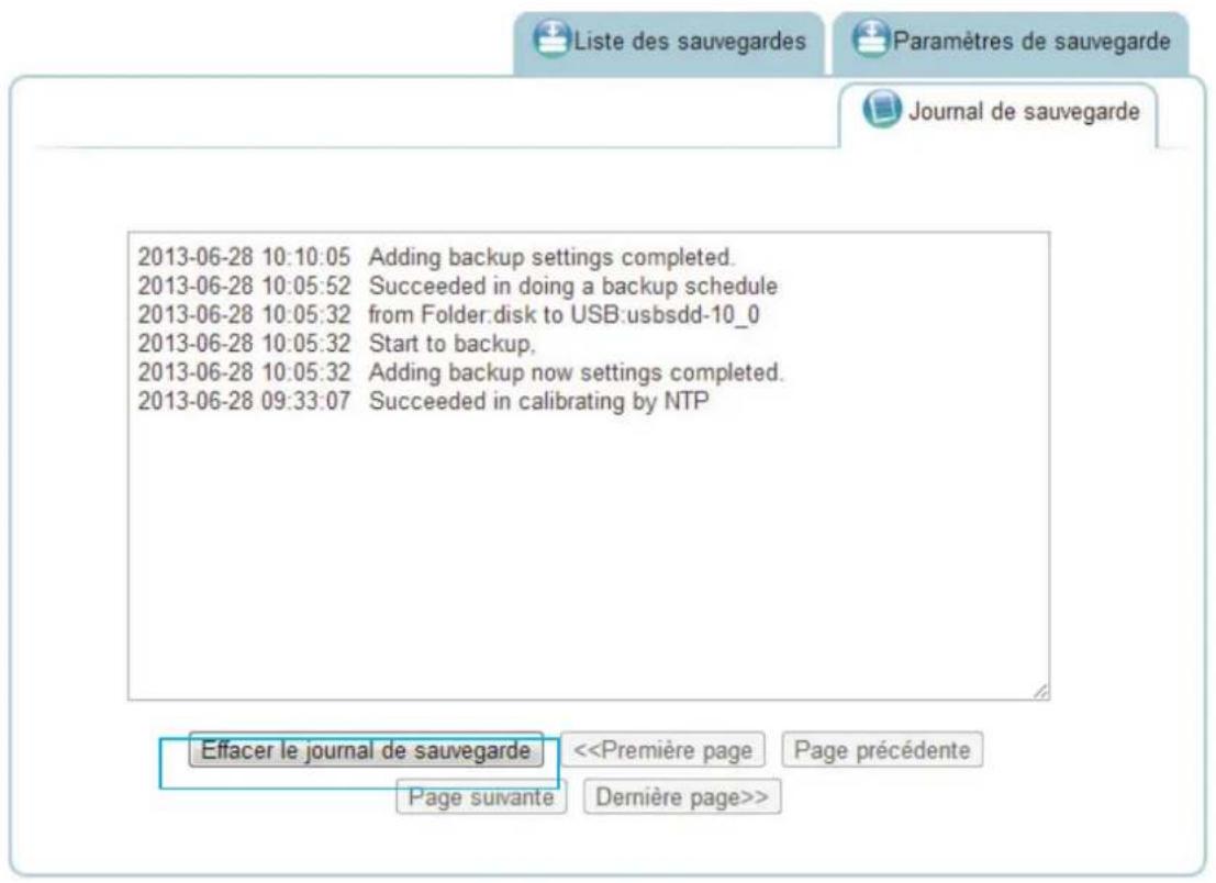 Shuttle KD21 - Affichage des journaux de sauvegarde - 1