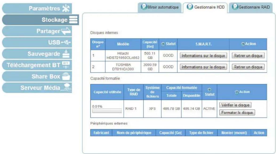 Shuttle KD21 - Menu Gestionnaire de disque - 1