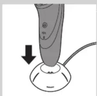 PHILIPS 29PT8457 - Come caricare l'apparecchio nel supporto di ricarica (solo PT866/PT739) - 1