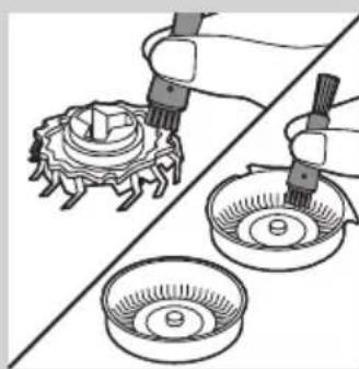 PHILIPS 29PT8457 - Rengöra skärhuvudet med rengöringsborsten - 5