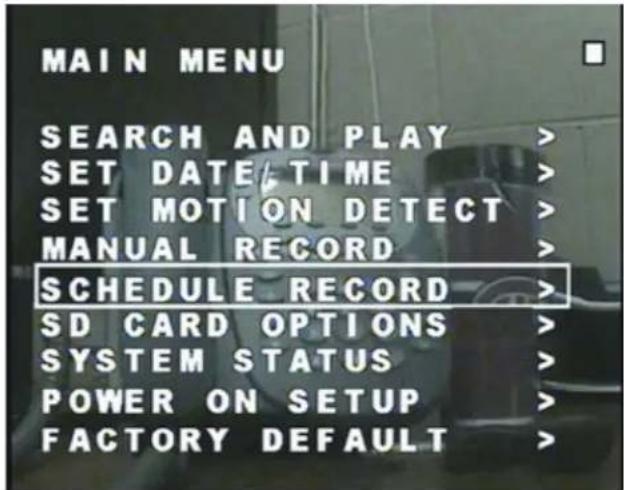 Svat PI300SD - The following options are available in the main menu: - 1